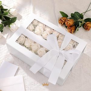 Tùy Chỉnh Có Thể Gập Lại Hộp Giấy Lớn Màu Trắng Hộp Quà Tặng Với Cửa Sổ Rõ Ràng Hộp Quà Tặng Cho Hiện Nay Đề Nghị Sinh Nhật Lễ Cưới - Product Image 6
