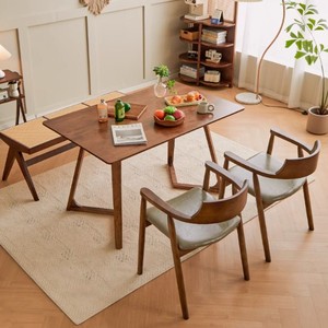 Sillón de comedor tradicional de madera maciza para estudio en casa, cafetería, restaurante, entrada o villa para reuniones y negociaciones - Product Image 4