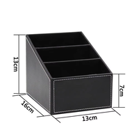 Organisateur de télécommande en cuir PU à trois couches, multifonction, style classique, support de bureau pour salon et bureau à domicile