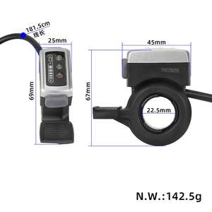 คันเร่งนิ้วแบบหมุน 106DX 48V พร้อมไฟ LED 3 ดวง แสดงสถานะแบตเตอรี่ 48V สำหรับสกู๊ตเตอร์ไฟฟ้า - Product Image 2
