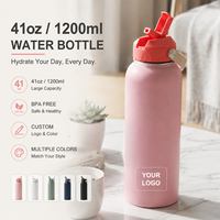 Gobelet isotherme JIAHE JH027 pour enfants, double paroi, 41 oz, sans BPA, acier inoxydable 18/8, résistant à la chaleur et au froid, anti-fuite, avec paille, pour les voyages