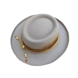 Nuevo Sombrero Pork <span class=keywords><strong>Pie</strong></span> de Fieltro 100% Lana, Estilo Europeo y Americano, Color Dorado Sólido, Primavera-Otoño, Directo de Fábrica - Product Image 5