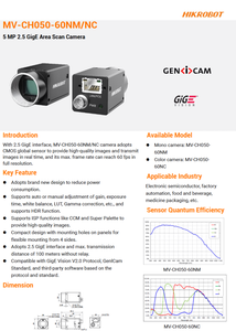 Nouvelle caméra industrielle Hik Robot MV-CH050-60NM, caméra mono 5MP 2.5G - Product Image 2