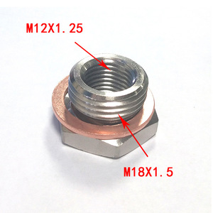 อะแดปเตอร์กรองน้ำมันเชื้อเพลิงแบบเกลียว Jiax M12X1.25 เป็น M18X1.5 ตัวเชื่อมต่อกรองน้ำมันแบบสกรูเหล็ก - Product Image 5