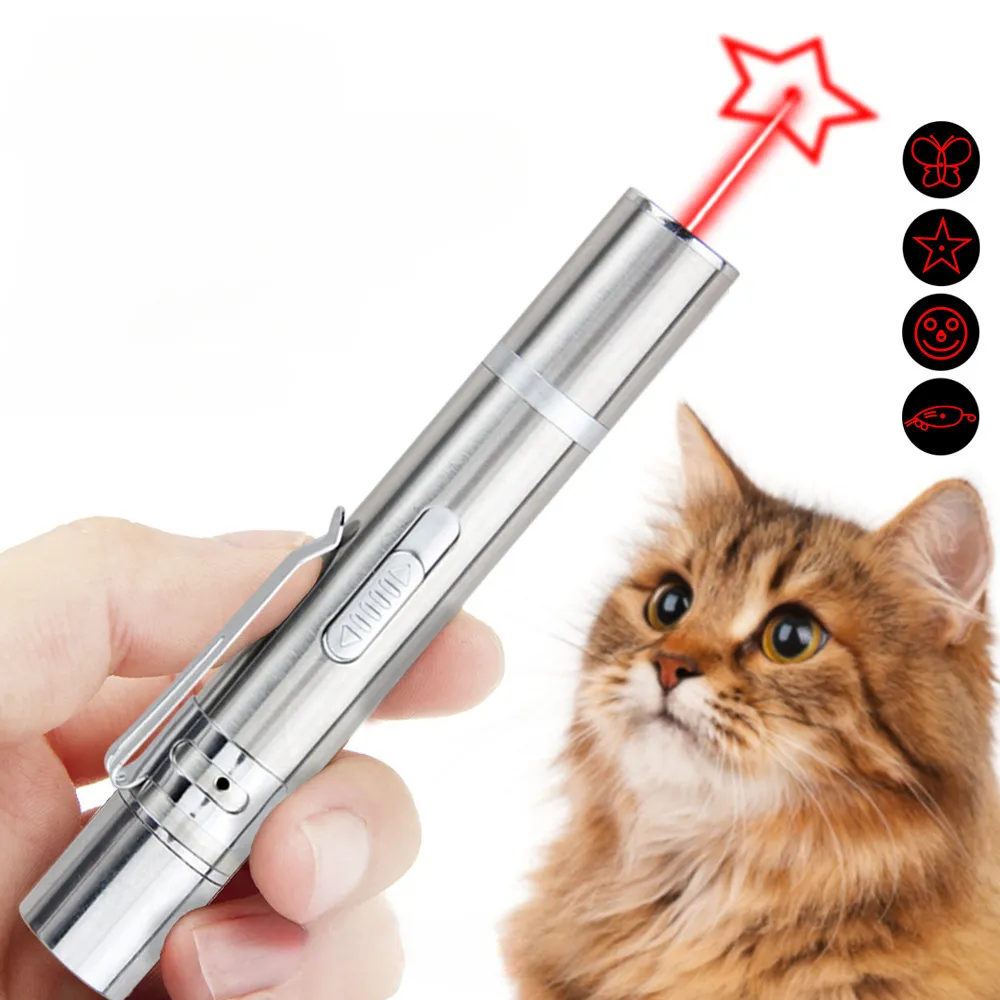 USB Rechargeable Multi-functional Infrared Cat Toy with Laser Interactive Patterns Cat Funny Light Custom Logo