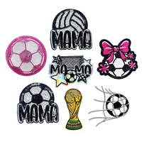 Patch brodé à paillettes pour maman de cheerleader, brillant, à thermocoller ou à coudre, pour décorer vestes et sacs à dos