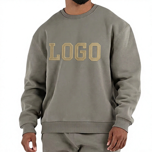 Sudadera OEM personalizada de cuello redondo, lisa, de invierno, de forro polar, de corte regular, 100% algodón, con hombros caídos - Product Image 1