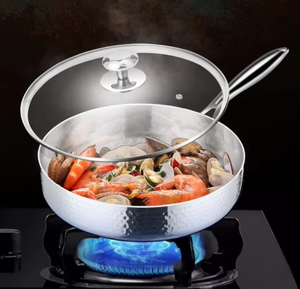 Chảo rán sâu lòng bằng thép không gỉ 304/316, chống dính, không phủ lớp bảo vệ, an toàn với bếp từ, kiểu dáng hiện đại, năm <span class=keywords><strong>2025</strong></span>, dành cho nhà bếp gia đình hiện đại - Product Image 6