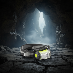 ไฟหน้าแบบ LED พร้อมตัวกระจายแสงแบบเลื่อนปรับได้ ปรับลำแสงได้ มาตรฐาน IP66 ใช้ได้กับหมวกนิรภัย ตัวเครื่องทำจาก ABS ใช้แบตเตอรี่แบบ AAA ใช้งานได้นานกว่า 24 ชั่วโมงเพื่อประสิทธิภาพที่ดีขึ้น - Product Image 1