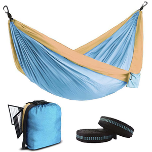 <span class=keywords><strong>Hamaca</strong></span> de Camping Ultraligera de Nailon Plano Doble para Exteriores, Tipo Paracaídas, con Correas para Árbol y Cuerda, Cama de Lujo - Product Image 1