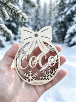 Service de gravure laser sur bois personnalisé pour l'artisanat, décorations murales 3D de Noël, fabrication OEM ODM, vente en gros