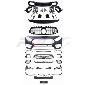 Adatto per Benz una <span class=keywords><strong>classe</strong></span> W177 2020-2022 modificato in stile A45 <span class=keywords><strong>AMG</strong></span> contengono assemblaggio <span class=keywords><strong>paraurti</strong></span> anteriore con griglia e labbro posteriore - Product Image 1