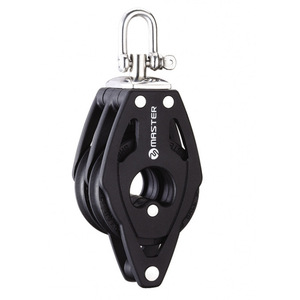 Poulie à double roue de 75 mm avec œil pivotant de 14 mm pour l'industrie générale - Product Image 1