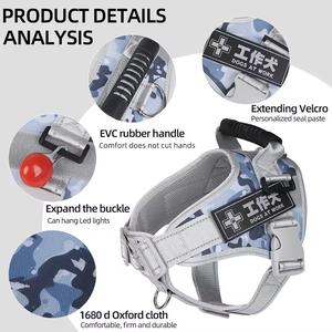<span class=keywords><strong>Harness</strong></span> Nilon 8-Titik untuk Anjing Besar, Kain Oxford Reflektif yang Tahan Lama, Kontrol Anti-Tarik untuk Berjalan, Latihan, dan Mendaki - Product Image 2