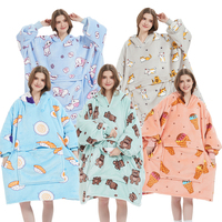 Fabriek Polyester Oversized Pluche Fleece Draagbare Deken Sherpa Grote Sweatshirt Hoodie Deken Volwassen Capuchon Met Mouwen