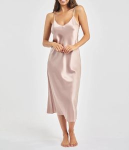 Camicia da notte Sexy donna di lusso 100% pigiama camicia da notte in pura <span class=keywords><strong>seta</strong></span> abito da notte 19 mamme <span class=keywords><strong>lungo</strong></span> <span class=keywords><strong>lungo</strong></span> polpaccio femminile in <span class=keywords><strong>seta</strong></span> grezza Chemise - Product Image 6