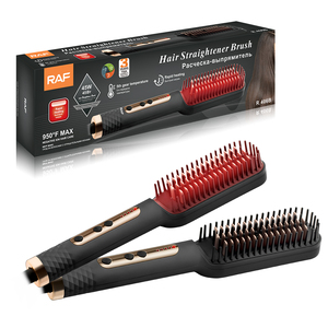 RAF 2 in 1 Hair Straightener <b>Brush</b> Straightening for All Types With 5 Temps Fast <b>Heating</b> Hair Straightener <b>Brush</b> RAF 2 in 1 Hair - Product Image 1