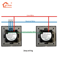 Interruptor Inteligente WiFi Zigbee Tuya Estándar Europeo KLASS de 1, 2 y 3 Botones, Interruptor de Luz de Pared con Pantalla Táctil CE CB, Compatible con Alexa Smart Home