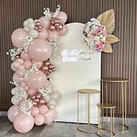 Kits de ballons en gros macaron pastel rose métallisé et blanc avec confettis pour décorations de mariage, de douche nuptiale et de baby shower