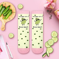 2 paires de chaussettes amusantes en forme de cornichons pour femmes et hommes, cadeaux originaux en coton, chaussettes pour lui et pour elle, pour les amateurs de cornichons, chaussettes pour les cadeaux