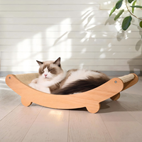 Griffoir et structure d'escalade pour chat en bois avec corde en sisal, design moderne, emballé en carton – Sûr et durable pour les chats