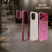 Coque de téléphone antichoc premium avec protection d'écran magnétique à dégradé lumineux pour Apple iPhone 18 Pro Max 17 16 15 14 13 12 11
