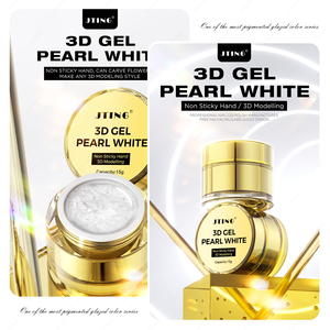 Jting màu trắng Bướm hoa mô hình gel sơn móng tay không dính 3D satin khắc Gel đánh bóng OEM tùy chỉnh UV Nail chai - Product Image 5