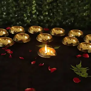 Diya-aceite de latón indio de la mejor calidad, diwali, para ritual religiosos, India, lotus, diwali, regalo, venta al por mayor