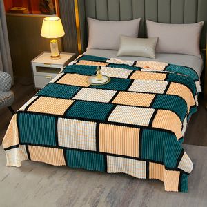 Couverture de climatisation transfrontalière en flanelle à carreaux, style sieste de bureau, vente en gros de couvertures cadeaux pour le commerce extérieur - Product Image 3