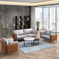 Muebles Shuoran, Sofá de Cuero Estilo Occidental para Sala de Estar, Cuero Vacuno de Primera Calidad, Estilo Italiano Moderno, Minimalista y de Lujo Ligero Nórdico