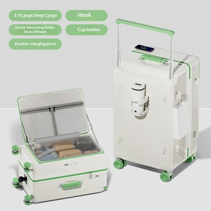 <span class=keywords><strong>Valise</strong></span> cabine 20 pouces avec compartiment humide/sec, roues en caoutchouc, poignée télescopique large et porte-gobelet, personnalisable directement en usine - Product Image 4