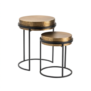 Nuevas mesas de centro industriales modernas con estructura de hierro negro para muebles de sala de estar. - Product Image 1