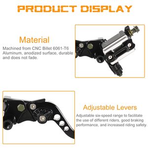 Levier de frein et d'embrayage universel pour moto avec réservoir de liquide de frein intégré, compatible avec les systèmes de guidon de 7/8 pouces - Product Image 4