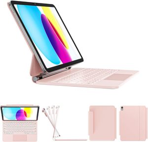 เคสสำหรับ iPad รุ่นที่ 11 (A16) / รุ่นที่ 10 พร้อมคีย์บอร์ด <span class=keywords><strong>Magic</strong></span> Keyboard ปุ่มกดเรืองแสงแบบสปริง ป้องกันรอยเปื้อน พื้นผิวสัมผัสหลายจุด แทร็คแพด ขายส่ง OEM/ODM/รับผลิตแบรนด์ส่วนตัว - Product Image 1