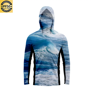 High Quality Unisex Plus Size Long Sleeve Hoody <b>Fishing</b> <b>T</b>-<b>Shirts</b> Recycled Material UPF50 Anti-Bacterial Camouflage Breathable - Product Image 2