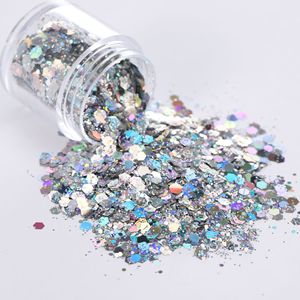 Percolour Glitter Colorati per le Feste, Barattoli da 15ml, Confezione Bulk, Polvere PET Olografica Laser a Grana Grossa per Unghie e Pittura - Product Image 1