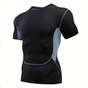 Camiseta de compresión de manga corta para hombre, de secado rápido, cuello redondo, ajuste ceñido, para verano, ciclismo, entrenamiento y gimnasio, en stock. - Product Image 5