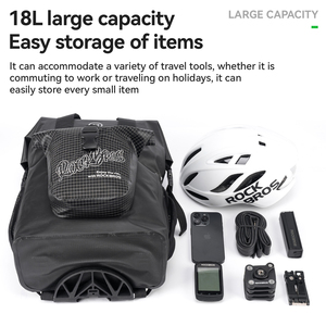 Bolsa de Bicicleta <span class=keywords><strong>Plegable</strong></span> de Gran Capacidad ROCKBROS, Bolsa Delantera para Almacenamiento de <span class=keywords><strong>Casco</strong></span> de Ciclismo, Bolsa para Manillar para Viajeros Urbanos - Product Image 5