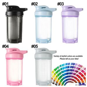 ขวดเชคเกอร์พิมพ์โลโก้ตามสั่งขายส่ง วัสดุ PP ปลอดสาร BPA สำหรับออกกำลังกาย ใส่โปรตีน พิมพ์โลโก้เพื่อส่งเสริมการขายด้านกีฬา - Product Image 2