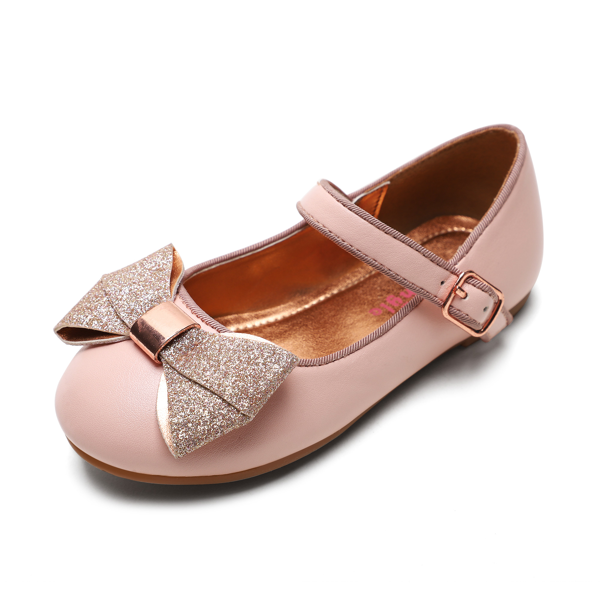 Пользовательские ПУ резиновые низкие каблуки коричневые туфли полосатые банты для девочек повседневная школьная обувь