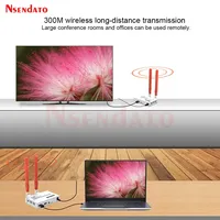 Kit Extensor Inalámbrico de Metal 58G 4K 1080P 300m 1 TX-1 RX Transmisor y Receptor de Video con Salida IR para TV/PC