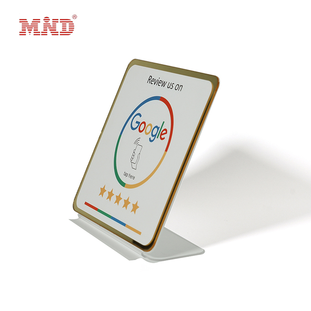 All-in-One Acrylic Stand with NFC QR Code Slot for Menus Social Media and Reviews