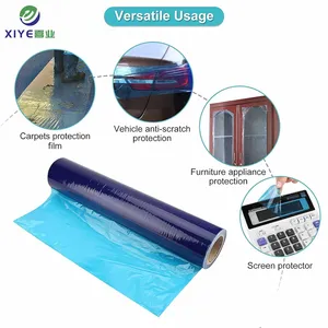 Film de protection PE bleu transparent de haute qualité à forte ténacité pour la protection de surface de sol