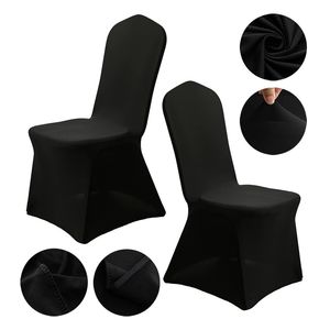 Housses de chaise à louer Housse de chaise élastique facile à installer Housses de chaise extensibles en spandex noir pour mariage, dîner et événement - Product Image 1