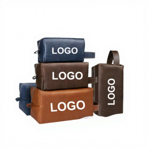 Personalized Leather for <b>Toiletry</b> <b>Bag</b> for <b>Men</b> with Custom Logo Cosmetics Case Gift for Dad on Fathers Day - Product Image 1