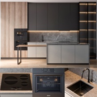 Armoires de cuisine de luxe en bois standard prêtes à assembler PA de style américain