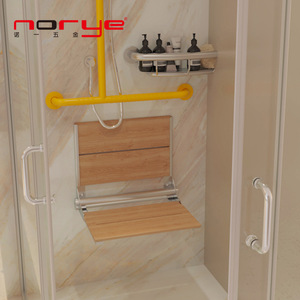 Chaise de douche pliante Norye pour salle de bain, en acier inoxydable, à fixation murale, pour personnes âgées et handicapées, siège de bain sécurisé - Product Image 1