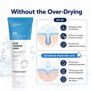 โฟมล้างหน้าเบนโซอิลเปอร์ออกไซด์ 2% สำหรับผิวเป็นสิวง่าย ควบคุมความมัน ทำความสะอาดล้ำลึก สำหรับผิวที่มีแนวโน้มเป็นสิว รับผลิตแบบ OEM แบรนด์ส่วนตัว - Product Image 4