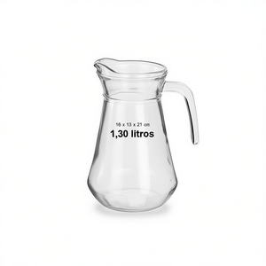Carafe à eau en verre transparent moderne JARRA CRISTAL 1,3 L pour les fêtes et les boissons - Product Image 3