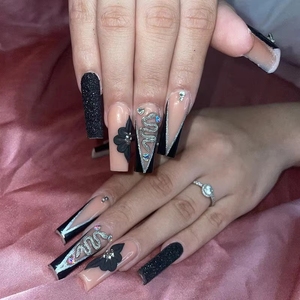 <span class=keywords><strong>Ongles</strong></span> à presser en acrylique, style amande française, couvrance totale, 24 pièces en boîte, nouveau style, magnifiques, personnalisables, bon marché avec <span class=keywords><strong>colle</strong></span> - Product Image 5